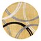 World Rug Gallery Modern Wavy Circles Design 6'6'' Round Yellow 377YELLOW6RND - alternate 1